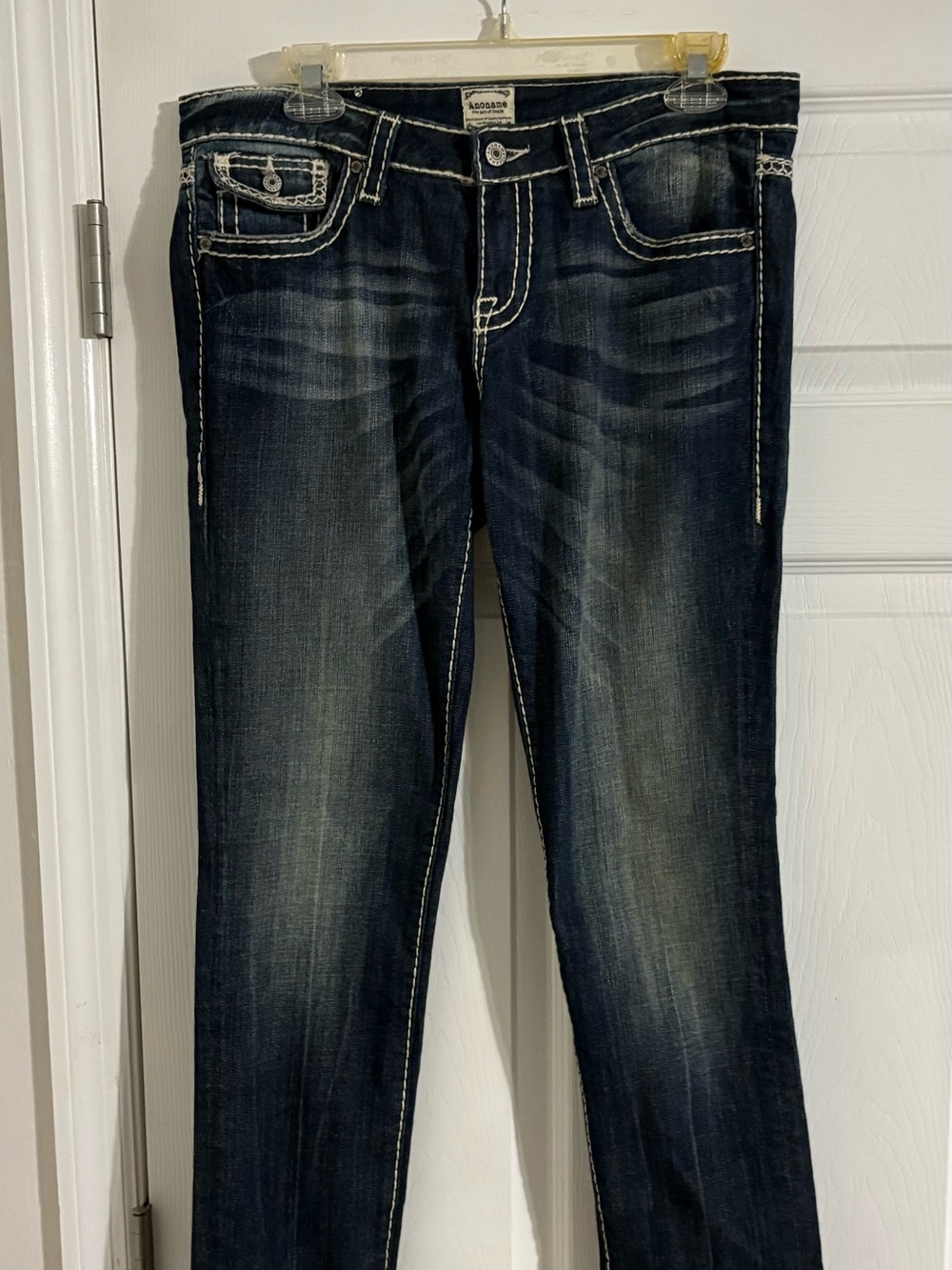 Anoname Indigo Skinny Jeans with White Stitching